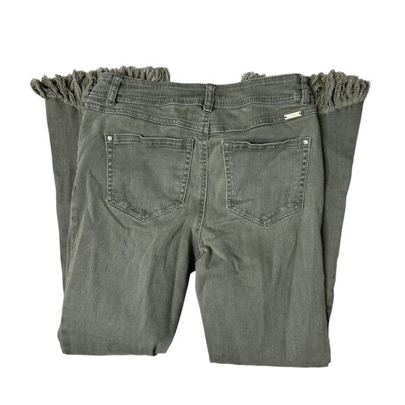 INC International Concepts Denim Green Button Fly Shark Bite Jeans 6 - Picture 4 of 5